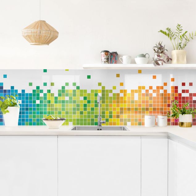 Kitchen splashback patterns Pixel Rainbow