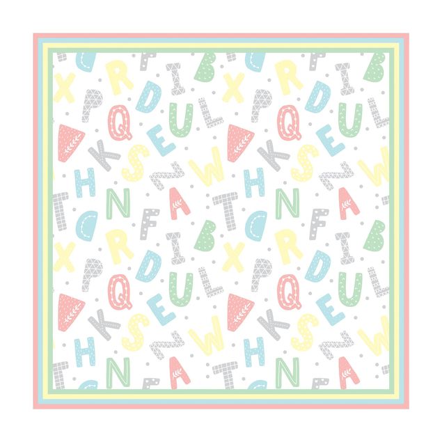 pastel mats Alphabet In Pastel Colours With Frame