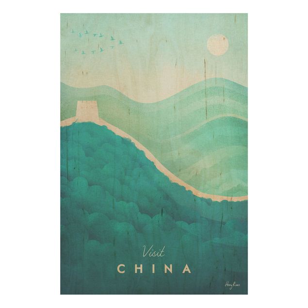 Wood prints vintage Travel Poster - China