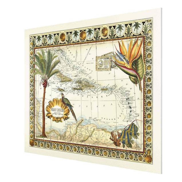 Prints vintage Vintage Tropical Map West Indies