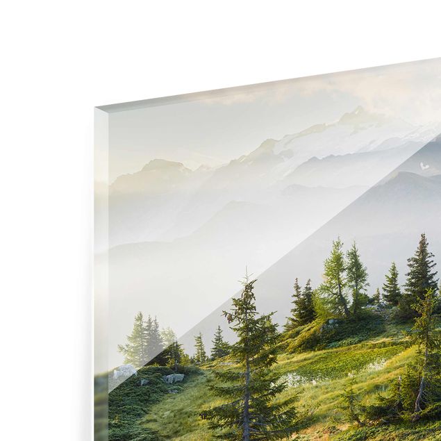 Glass prints landscape Émosson Wallis Switzerland