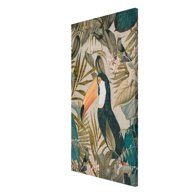 Magnet boards flower Vintage Collage - Toucan In The Jungle
