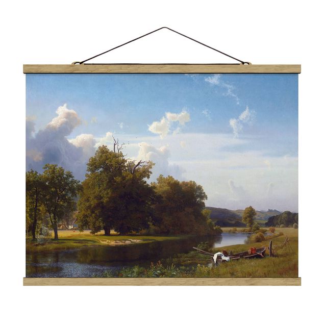 Romanticism style Albert Bierstadt - A River Landscape, Westphalia