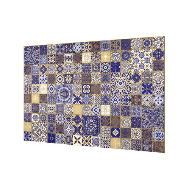 Andrea Haase Oriental Tiles Blue With Golden Shimmer