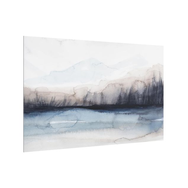 Glass splashback abstract Lakeside With Mountains I