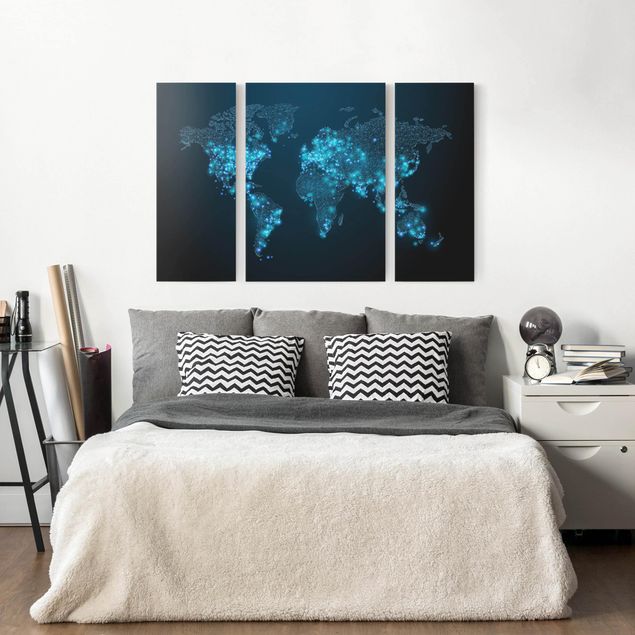 Canvas maps Connected World World Map