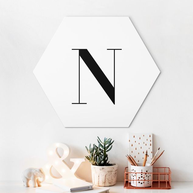 Quote wall art Letter Serif White N