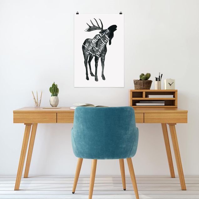 Quote wall art Animals With Wisdom - Elk