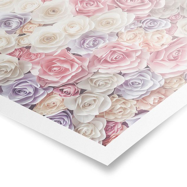 Prints Pastel Paper Art Roses