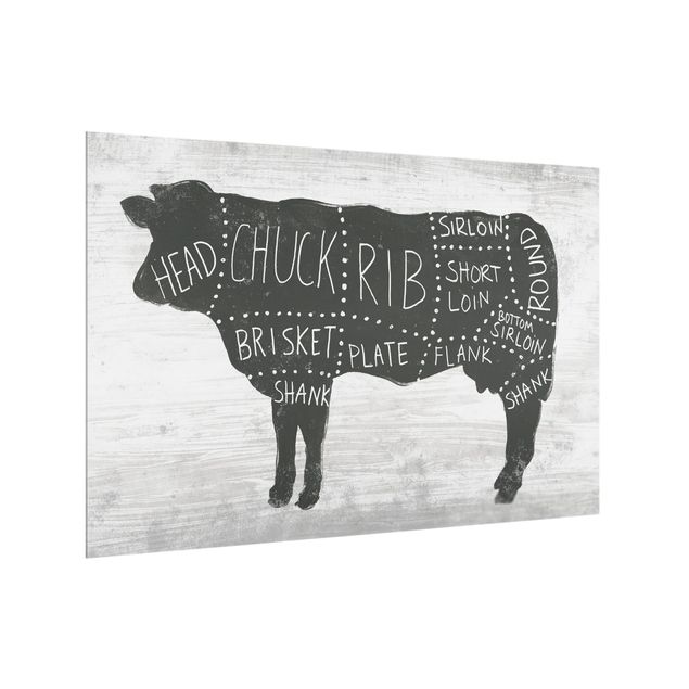Glass splashback kitchen Butcher Board - Beef