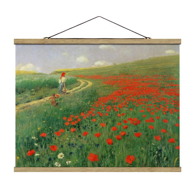 Poppies wall art Pál Szinyei-Merse - Summer Landscape With A Blossoming Poppy
