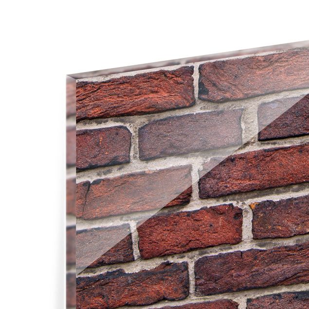 Glass Splashback - Brick Wall Red - Panoramic