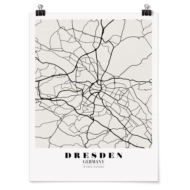 Prints quotes Dresden City Map - Classical