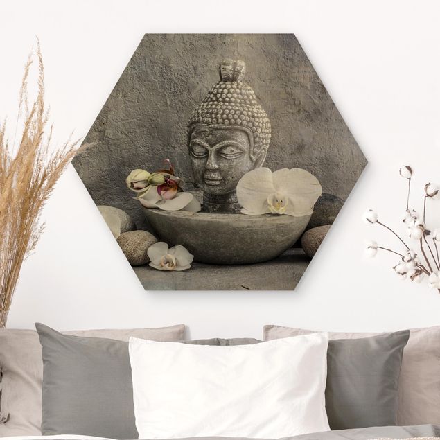 Kitchen Zen Buddha, Orchids And Stones