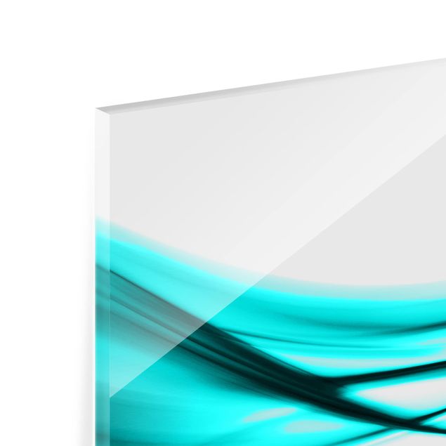 Glass Splashback - Turquoise Design - Panoramic
