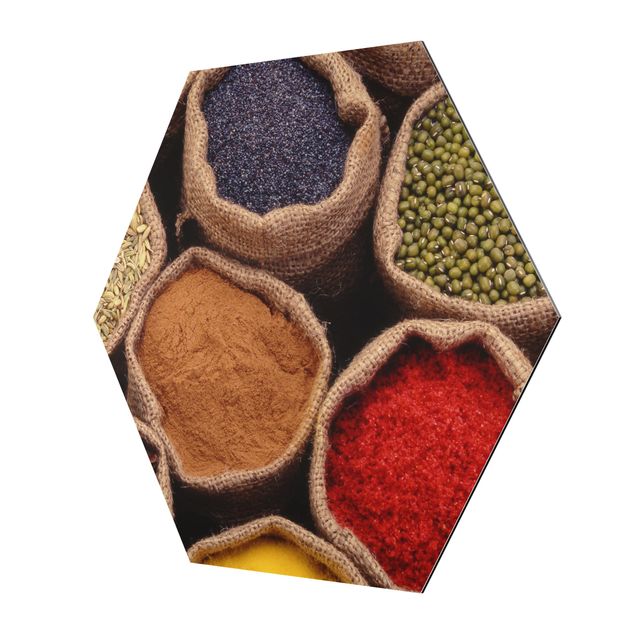 Hexagonal prints Colourful Spices