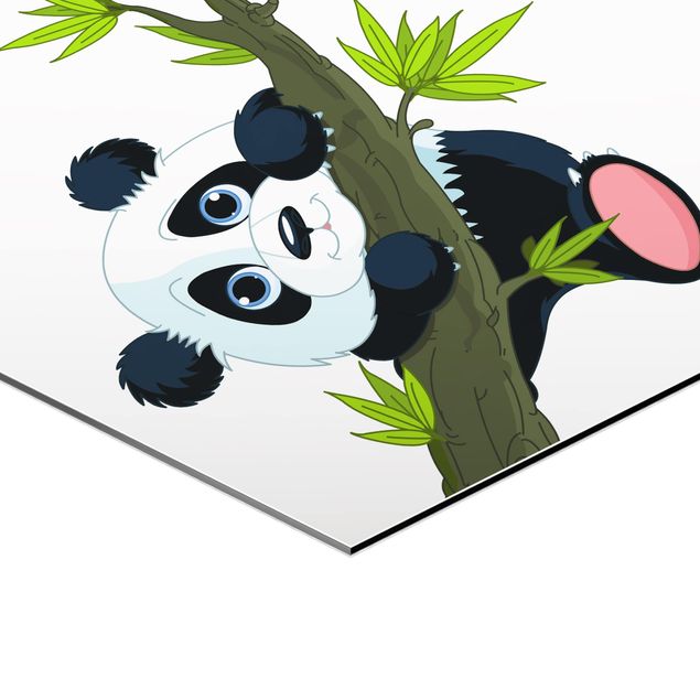 Modern art prints Climbing Panda