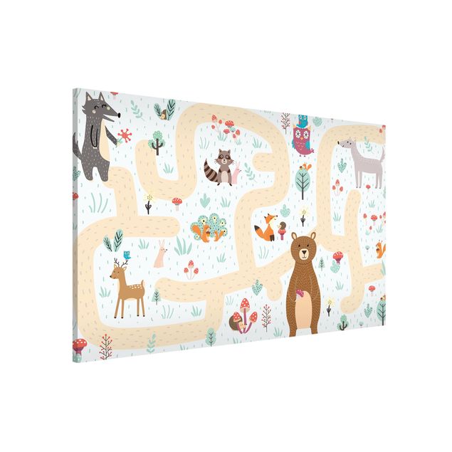 Nursery decoration Playoom Mat Forest Animals - Friends On A Forest Path