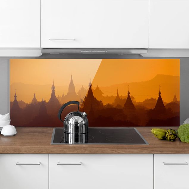 Glass splashback architecture and skylines Temple City In Myanmar