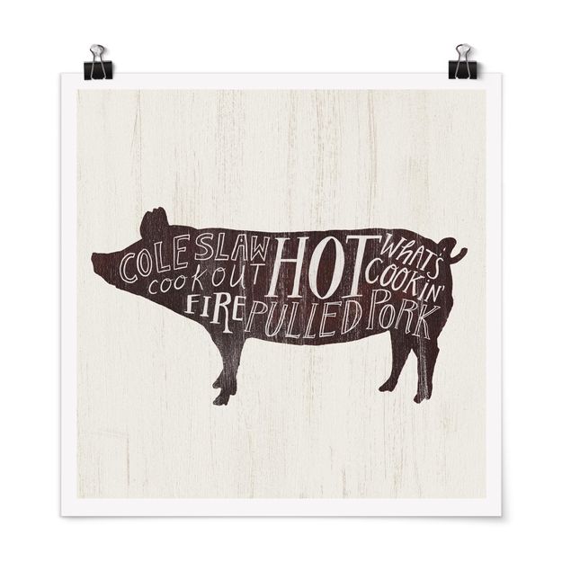 Modern art prints Farm BBQ - Pig