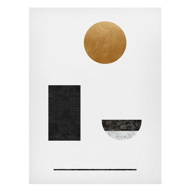 Modern art prints Arerial Geometry With Golden Circle