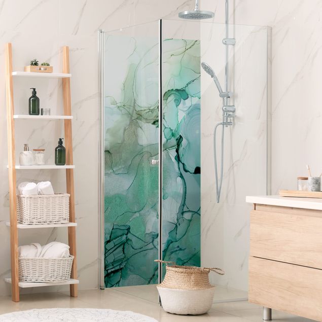 Shower wall cladding - Emerald-Coloured Storm
