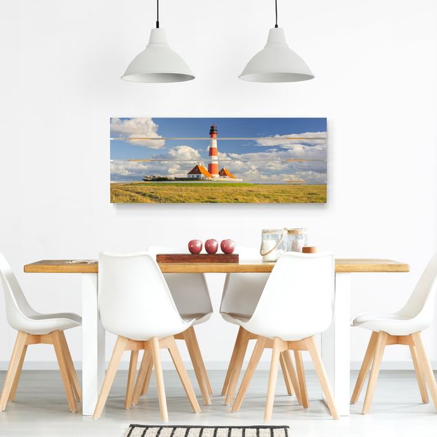 Wood prints beach Lighthouse In Schleswig-Holstein