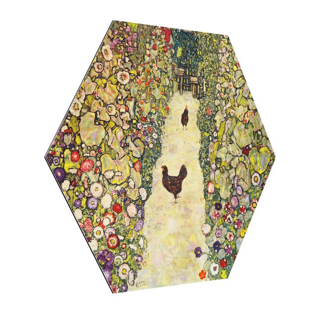 Canvas art Gustav Klimt - Garden Path with Hens