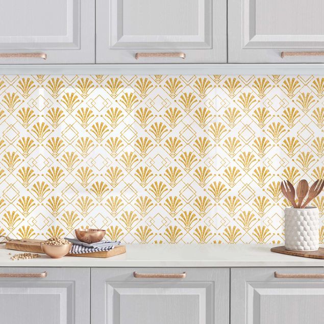Kitchen Glitter Optic With Art Deco Pattern In Gold