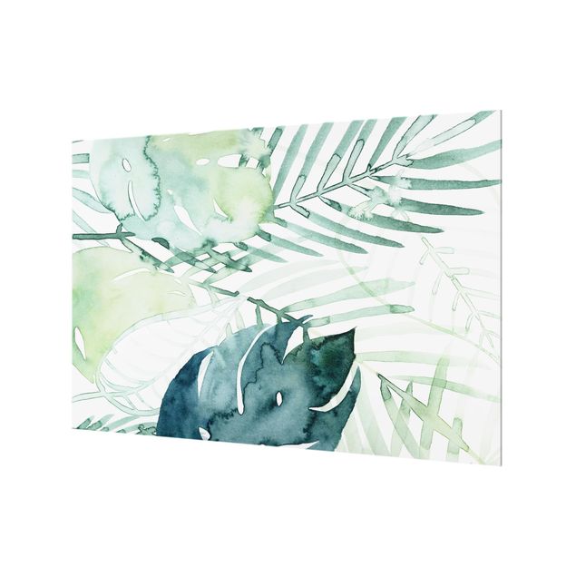 Glass Splashback - Palm Fronds In Water Color I - Landscape 2:3