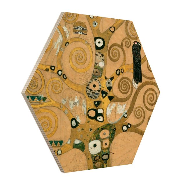 Wood prints landscape Gustav Klimt - The Tree of Life