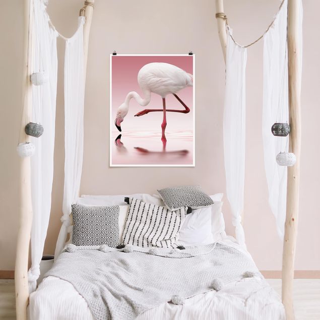 Modern art prints Flamingo Dance