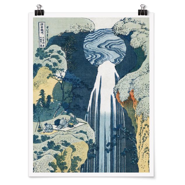 Art prints Katsushika Hokusai - The Waterfall of Amida behind the Kiso Road