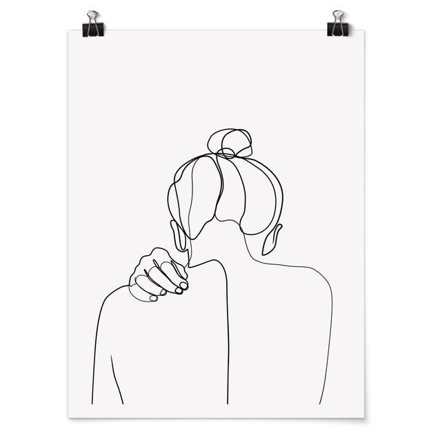 Art posters Line Art Woman Neck Black And White