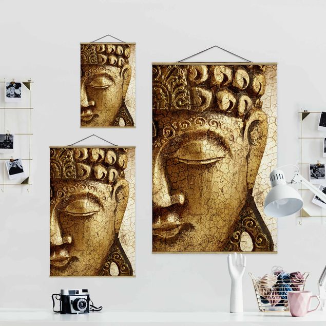 Fabric print with posters hangers Vintage Buddha