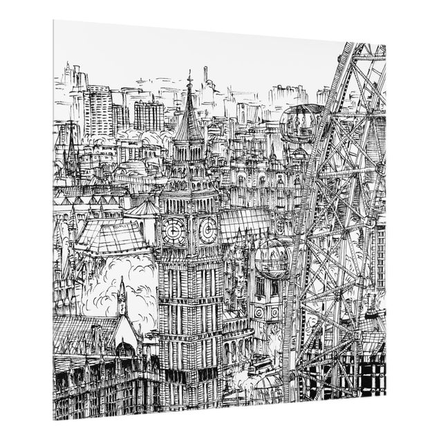 Glass splashback City Study - London Eye
