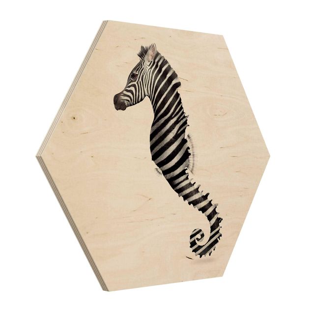 Wood photo prints Seahorse With Zebra Stripes