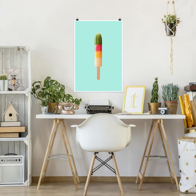 Posters art print Popsicle With Cactus