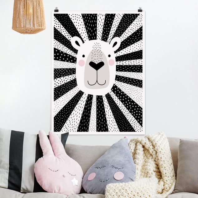 Kids room decor Zoo With Patterns - Lion