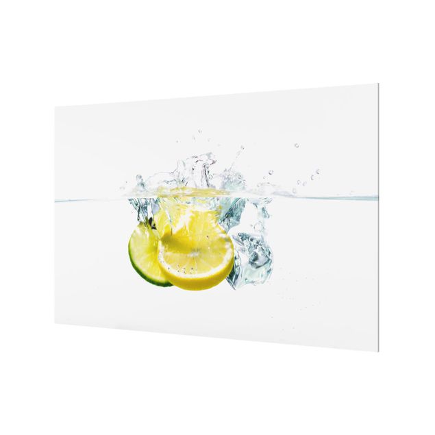 Glass Splashback - Lemon And Lime In Water - Landscape 2:3