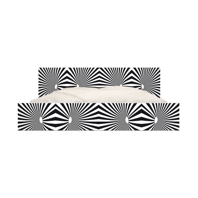 Adhesive films Psychedelic Black And White pattern