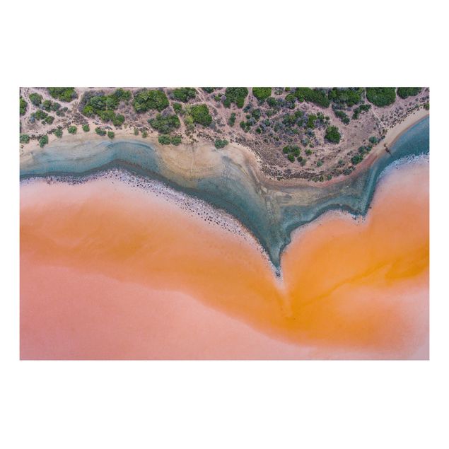 Landscape canvas prints Orange Lake Shore On Sardinia