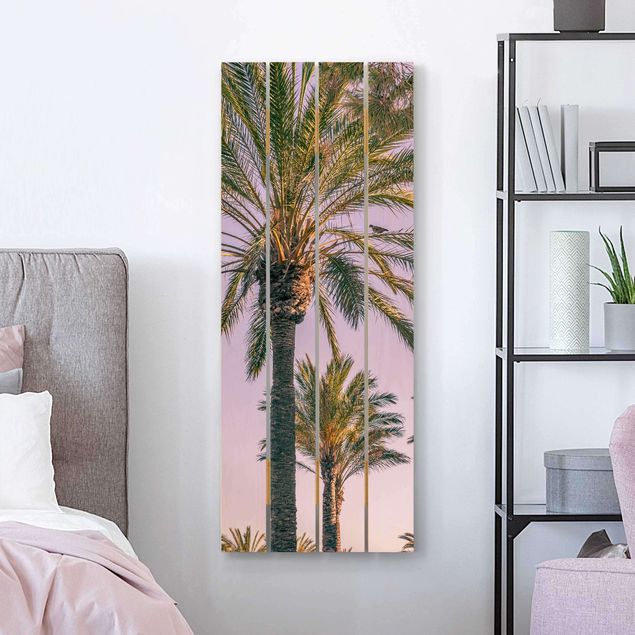 Wood prints flower Palm Trees At Sunset