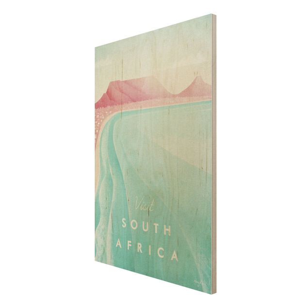 Wood prints beach Travel Poster - South Africa