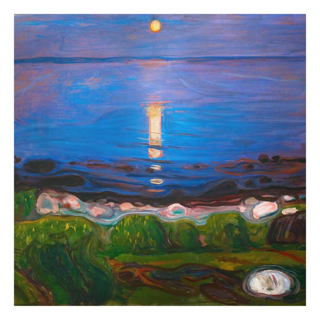 Glass splashback art print Edvard Munch - Summer Night On The Sea Beach