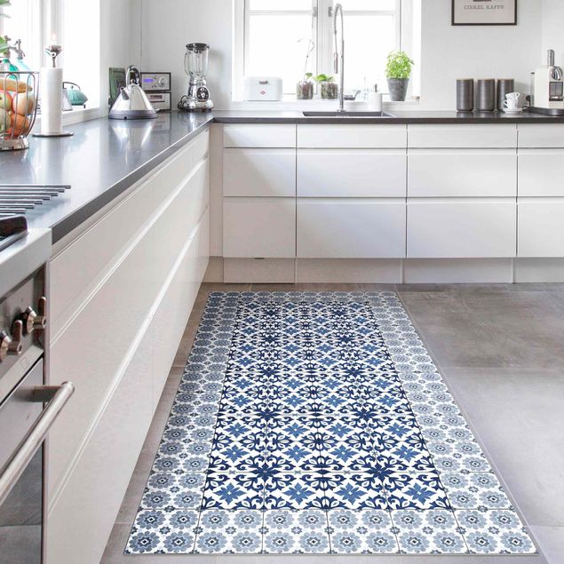 Kitchen Moroccan Tiles Floral Blueprint With Tile Frame