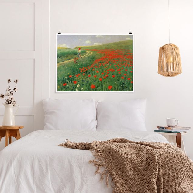 Prints landscape Pál Szinyei-Merse - Summer Landscape With A Blossoming Poppy