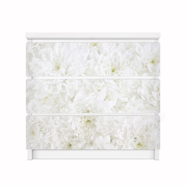 Furniture self adhesive vinyl Dahlias Sea Of Flowers White