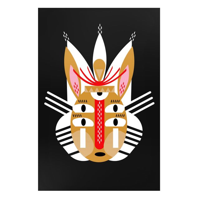Native american prints Collage Ethno Mask - Rabbit