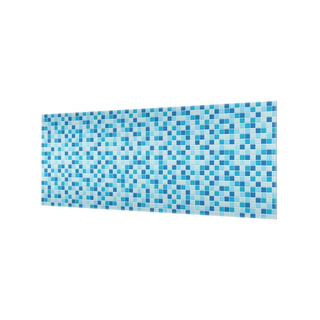 Glass Splashback - Mosaic Tiles Meeresrauschen - Panoramic